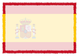 Obraz premium Border made with Spain national flag.