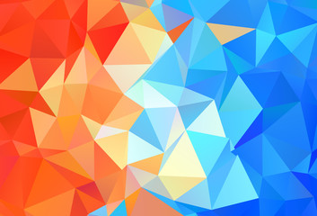 Light Blue, Red vector triangle mosaic background.