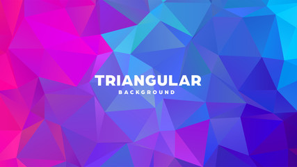 Triangle polygonal abstract geometric background. Colorful gradient design. Low poly shape banner. Vector illustration.