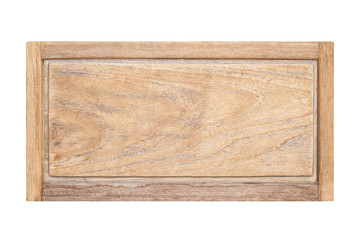 Old wood sign plank isolated on white background with clipping path