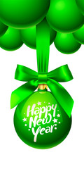 new year green tree toy balls with bow weighs