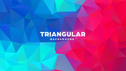 Fototapeta premium Triangle polygonal abstract geometric background. Colorful gradient design. Low poly shape banner. Vector illustration.