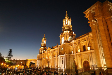 Fototapeta na wymiar Peru - Arequipa - this stunning colonial town is awash with beautiful architecture and intricate carvings, a must see if you visit Peru
