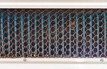 Air conditioner coil unit that is clogged with dust