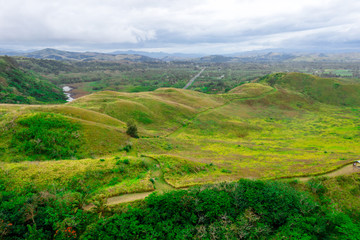 Aerial view of Coral coast, Sigatoka Sand Dunes National Park Fiji