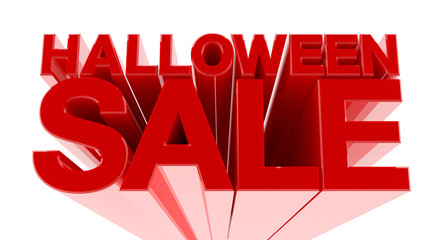 Halloween sale banner, 3d rendering