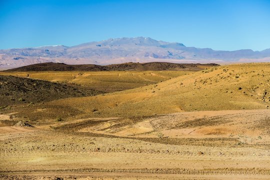 view of atlas mountains in morocco, photo as background , digital image picture