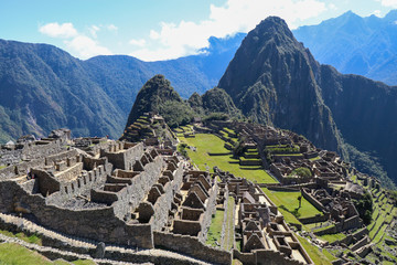 Peru - Machu Picchu - Stunning views over Machu Picchu as the cloud clears for the day to reveal...