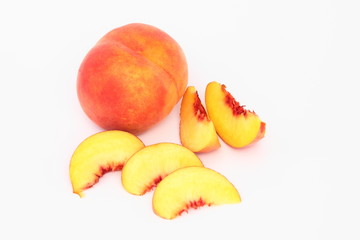 Peach fruit isolated on white background
