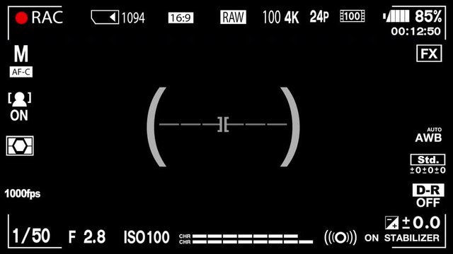 4k Size 16:9,New Technology Record Screen Focusing Screen With Image Stabilizer of camera dslr or mirrorless and smartphone camera for recording. on green  background