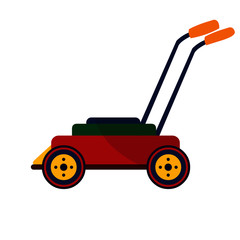 Manual Lawn Mower - Cartoon Vector Image
