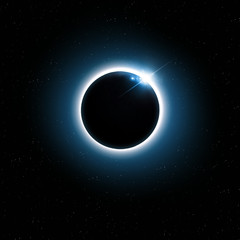 blue solar eclipse
