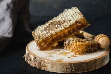 Bee honeycombs, honey in bee honeycombs