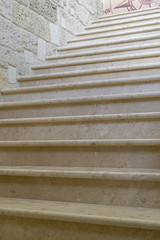 Old white marble steps