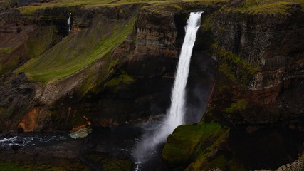 Haifoss waterfall, Iceland - one of the tallest and most magnificent waterfalls located in the south of Iceland