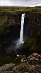 Haifoss waterfall, Iceland - one of the tallest and most magnificent waterfalls located in the south of Iceland