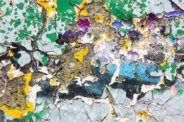 Strong surface texture with colorful color on concrete wall for abstract backgrounds.