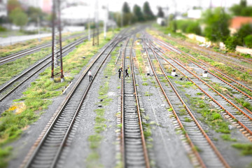 Fototapeta premium Multiple railway lines