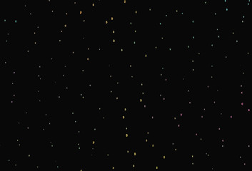 Dark Multicolor vector background with financial symbols.