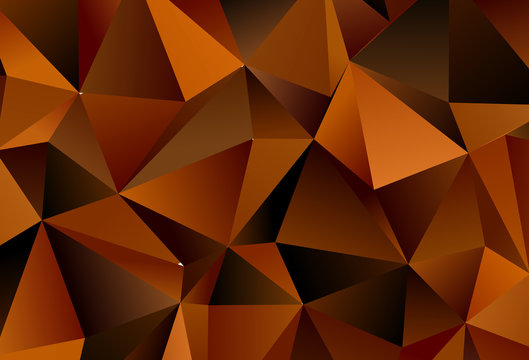 Dark Orange vector backdrop with lines, triangles. © smaria2015