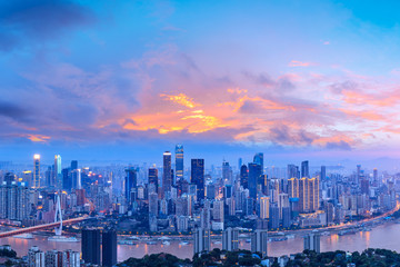 Fototapeta na wymiar Architectural scenery and city skyline in Chongqing