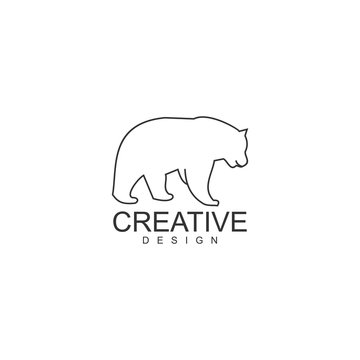 bear logo template, tower design vector creative concept idea