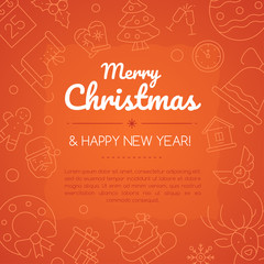 Merry christmas and happy new year social media poster template