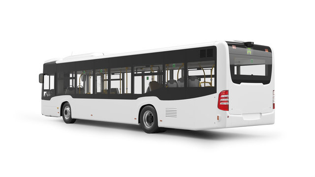 City Bus 3D Rendering Isolated On White Background