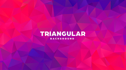 Triangle polygonal abstract geometric background. Colorful gradient design. Low poly shape banner. Vector illustration.