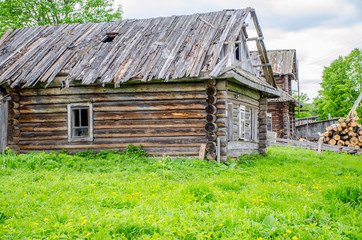 wooden house in the village