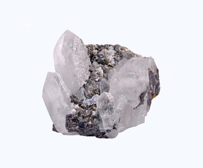 Quartz crystals,zinc blend and beautiful Chalcopyrite
