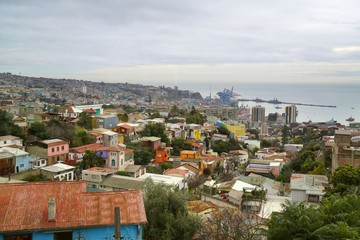 Fototapeta premium Valparaíso in Chile at the Pacific coast