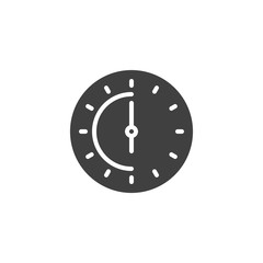 Six o'clock vector icon. filled flat sign for mobile concept and web design. Clock time glyph icon. Symbol, logo illustration. Vector graphics