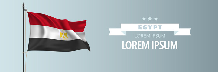 Egypt national day greeting card, banner vector illustration.