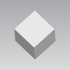 Vector  cube. 3D White