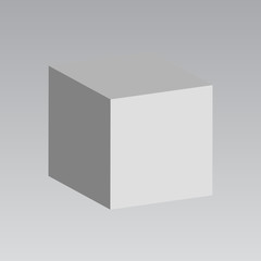 Vector  cube. 3D White