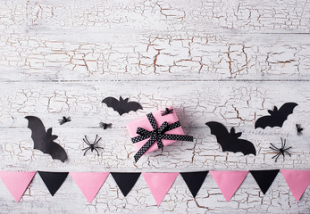 Pink and black decoration for Halloween