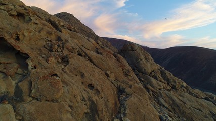walk through a beautiful landscape with the sunset between the sky and the land