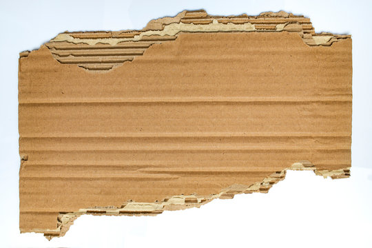 Crumpled brown Paper Box texture on white background, Close up shot