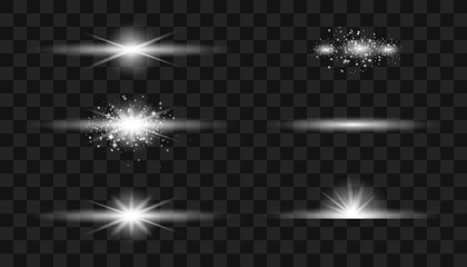 Set of flashes, lights and sparks.