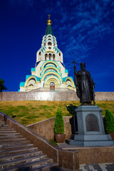 Fototapeta premium Church On The Outskirts Of Town