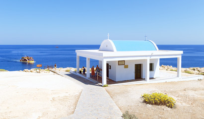 Agioi Anargyroi chapel on cape Kavo Greco. Cyprus