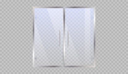 Glass door. Vector illustration 