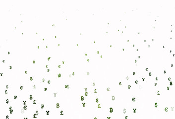 Light Green vector background with financial symbols.