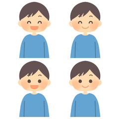 笑顔の青いTシャツの男性 - ジェスチャー