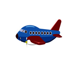 Aeroplane Side View - Cartoon Vector Image