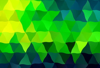 Dark Green, Yellow vector abstract mosaic backdrop.