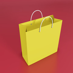 Empty Shopping Bag for advertising and branding. 3d rendering.