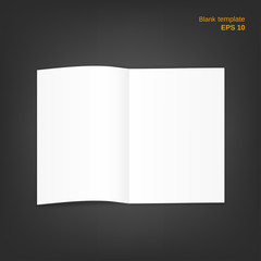 Vector illustration of half-fold blank paper sheet. It also can be used as an open magazine double page spread for mockup or template for your own projects. EPS 10 file.