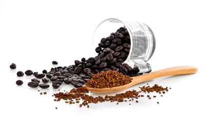  coffee beans isolated on white background